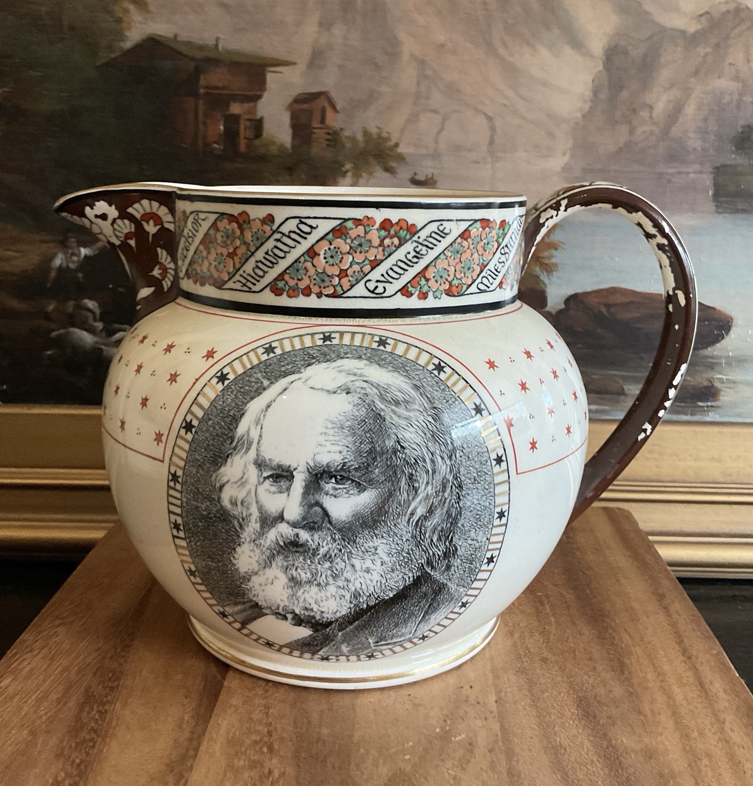 JOSIAH WEDGWOOD & Sons For Richard Briggs LONGFELLOW JUG Pitcher Antique 1879
