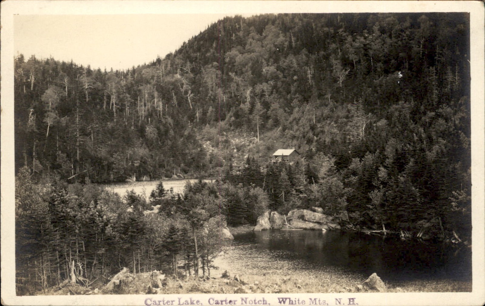 Carter Notch NH Carter Lake c1900s-10s Real Photo Vintage Postcard
