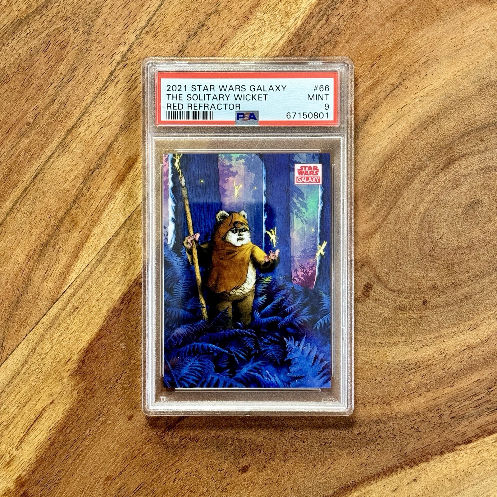 2021 Topps Chrome Star Wars Galaxy #66 The Solitary Wicket Red /5 PSA 9 2021 Topps Chrome Star Wars Galaxy #66 The Solitary Wicket Red /5 PSA 9