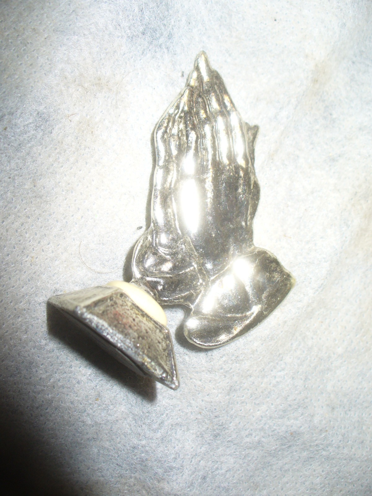 Vintage Chrome Praying Hands Magnet