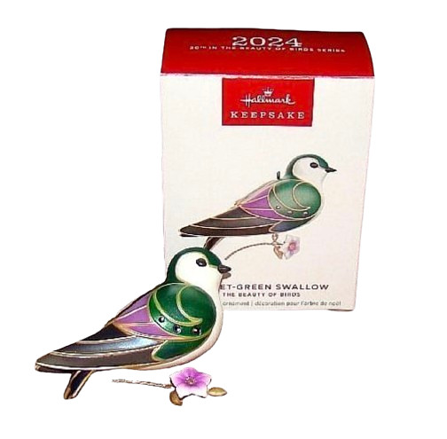 Hallmark 2024 Beauty of Birds #20 Violet Green Swallow Keepsake Xmas Ornamnt NIB