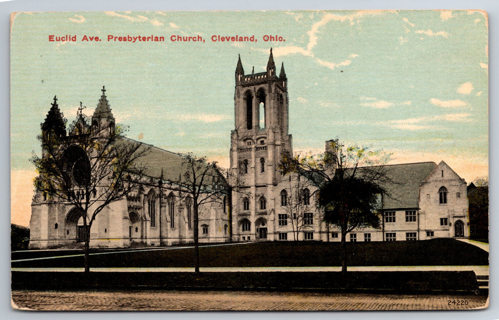 Vintage Postcard OH Cleveland Euclid Ave Presbterian Church -1870