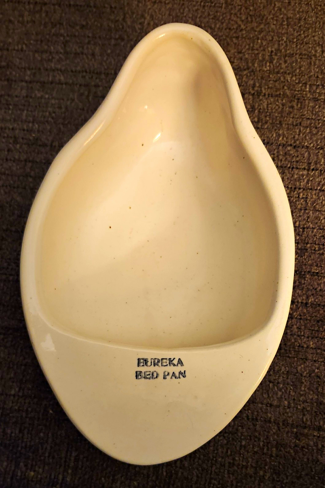 Antique White Ironstone Eureka Bed Pan Ovington Patent Medical Collectible