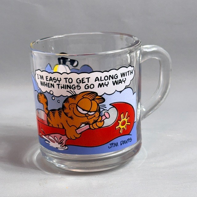 Vintage 1978 Garfield Odie Glass Coffee Mug Cup Tea Mcdonalds Jim Davis Feature