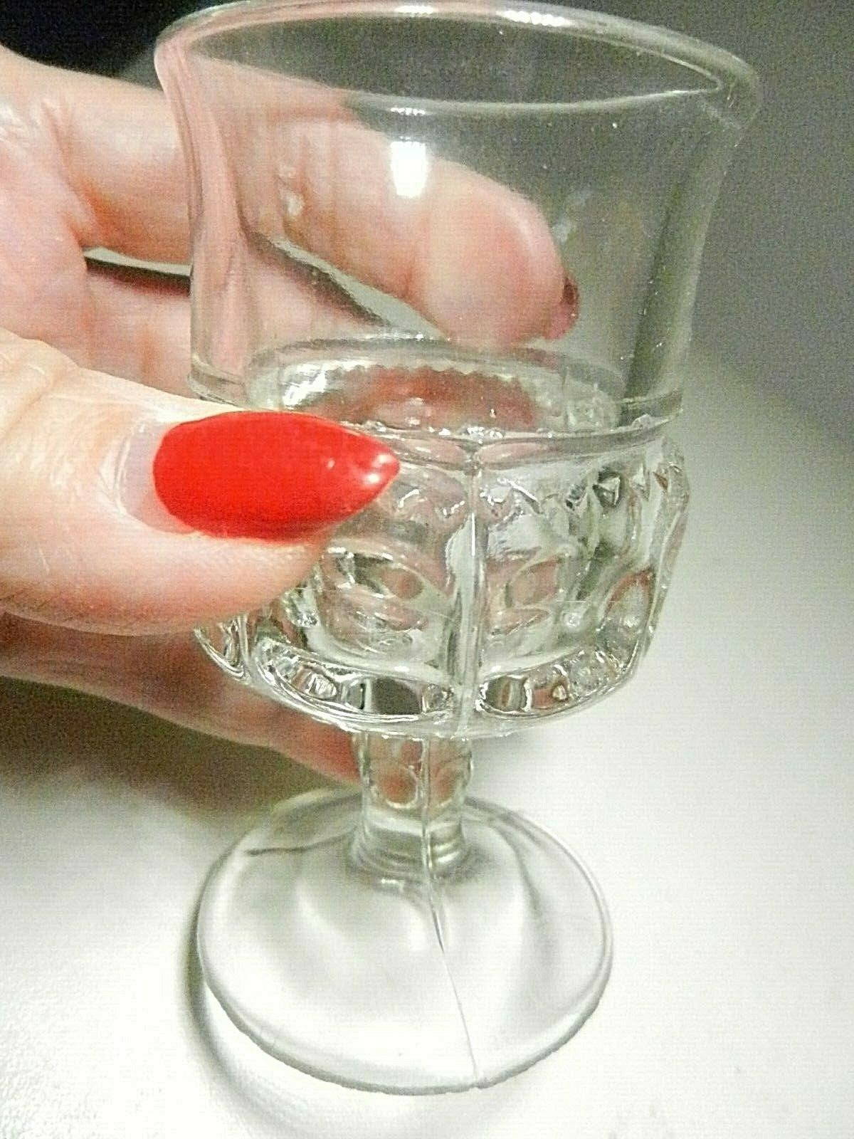 Indiana Glass King's Kings Crown Thumbprint Clear Glass 2 oz. Cordial Glass