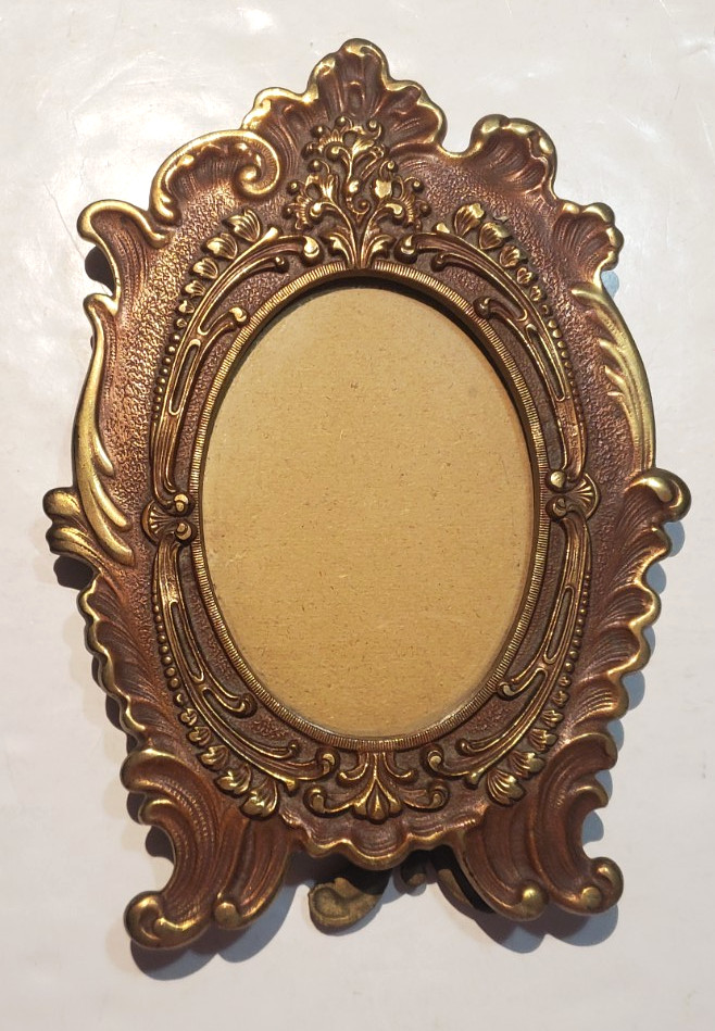 Vintage Victorian Style Free Standing Bronze Picture Frame 