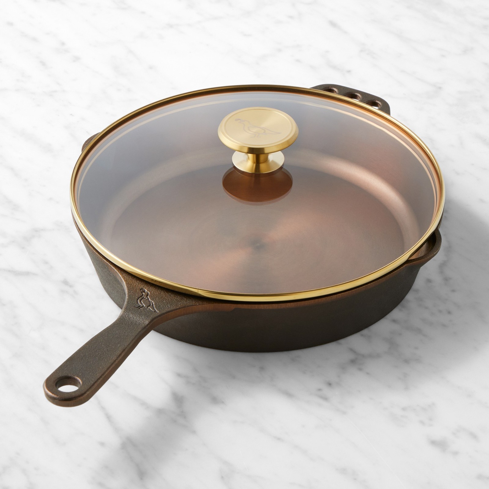 Smithey Seasoned Cast Iron Classic Skillet with Lid, 10