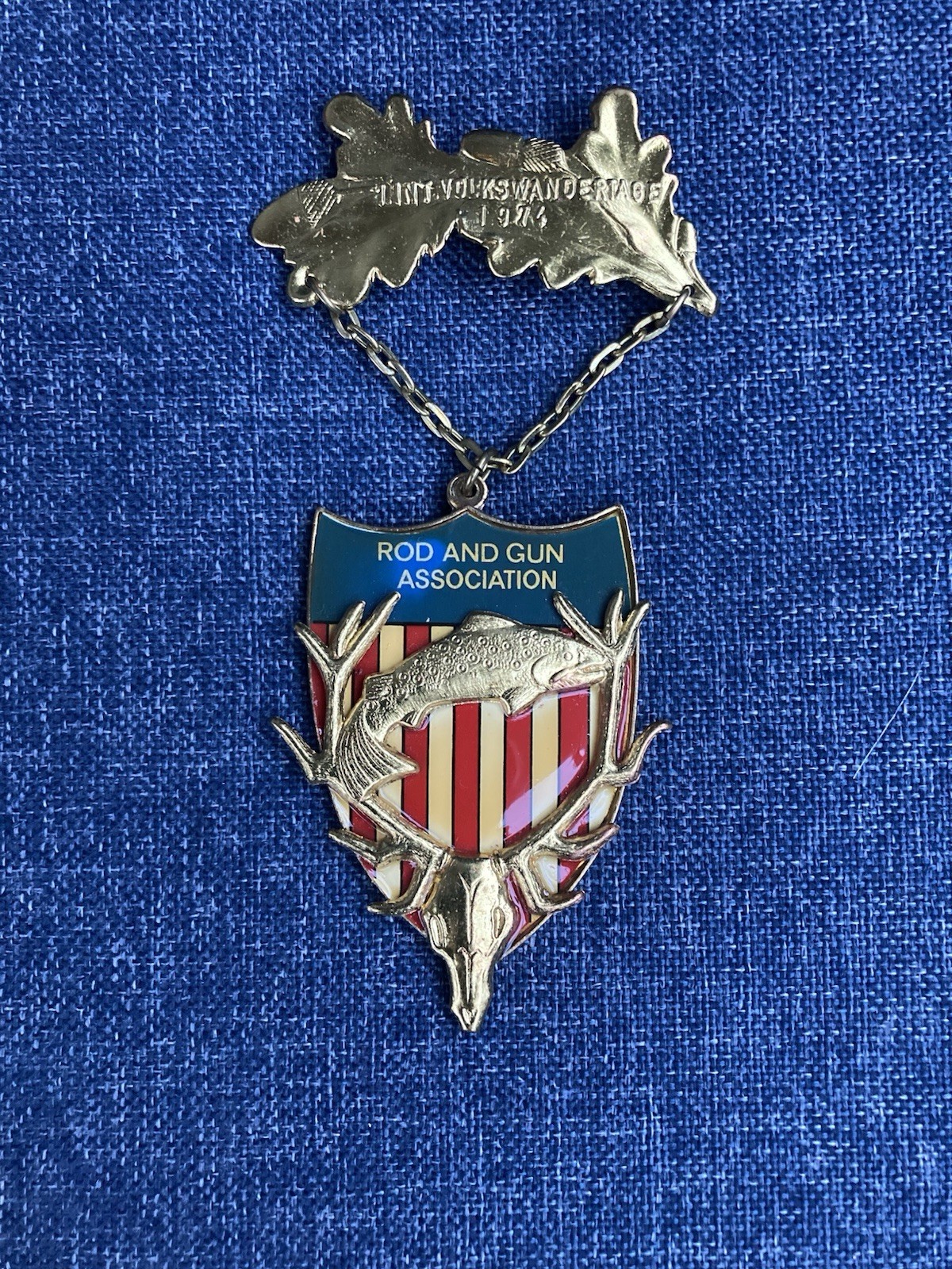1974 German American Volksmarch Medal. Rod and Gun Assoc. Vintage