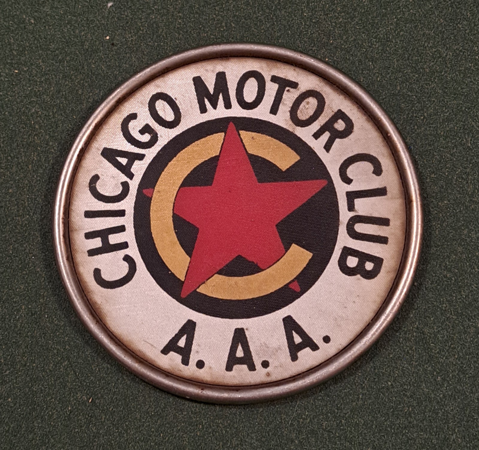 Vintage Chicago Motor Club AAA License Plate Reflective Topper 