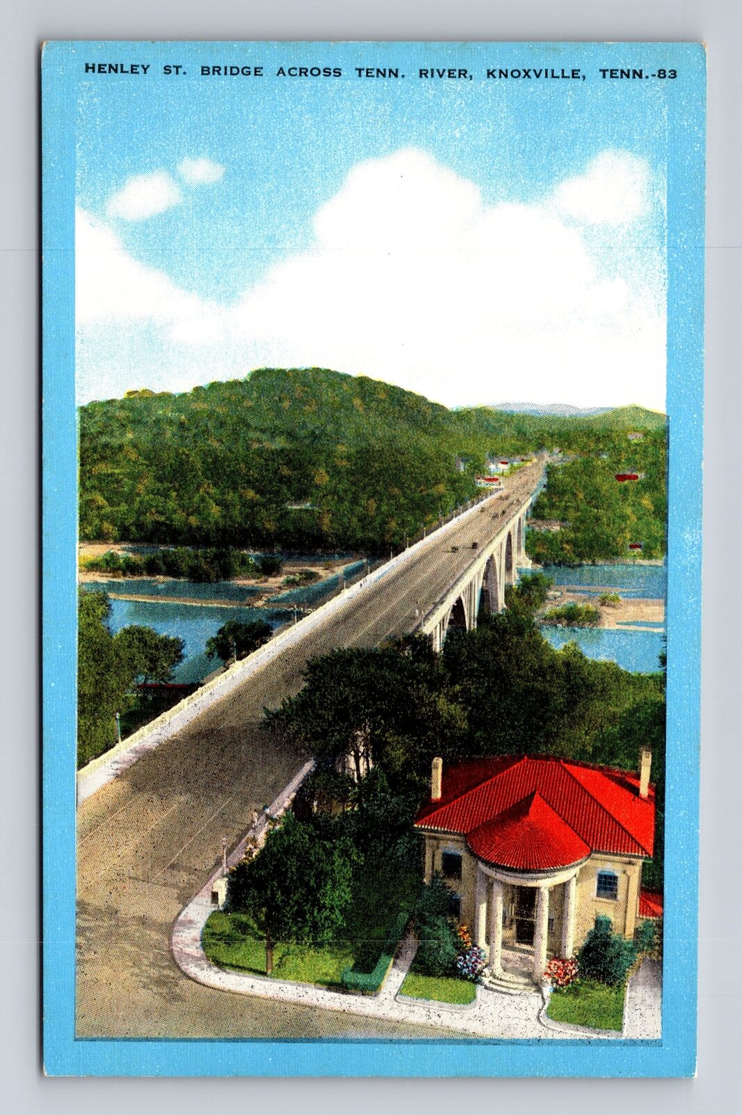 Knoxville TN-Tennessee, Henley St Bridge, Tennessee River, Vintage Postcard