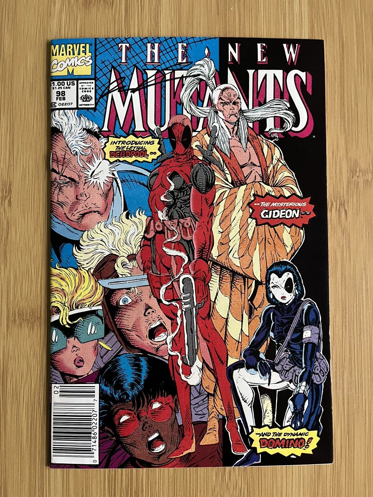 New Mutants 98 - 1st Deadpool, Newsstand Copy, Signed by Rob Liefeld