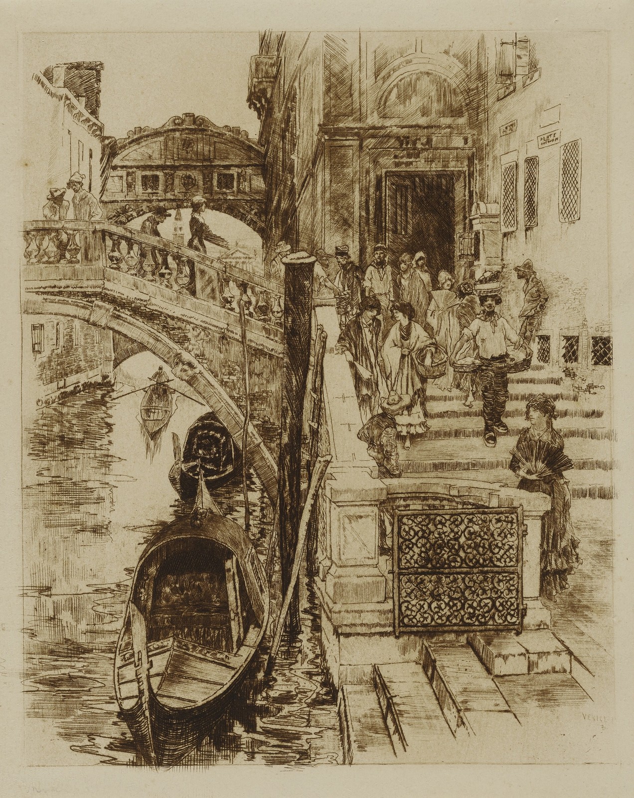 Frank Duveneck Bridge of Sighs Venice 1880s Vintage Art Photo Reprint