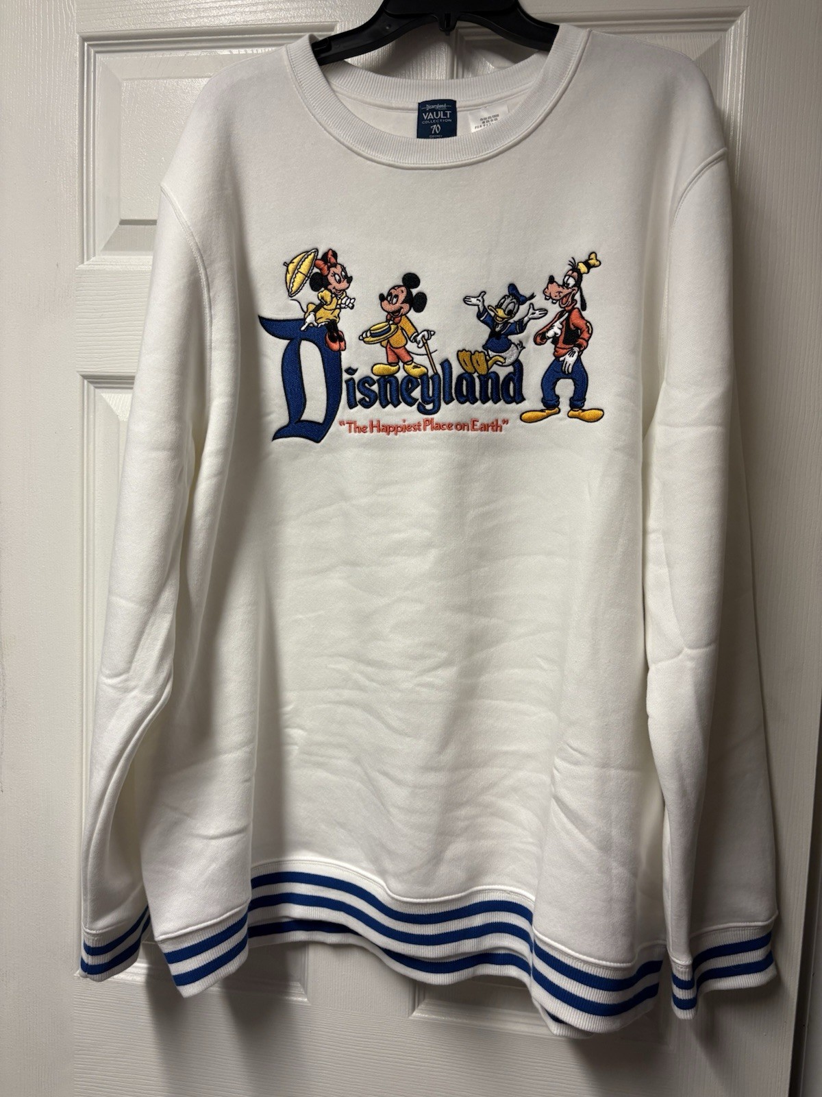 Disneyland 70th Vault Sweatshirt “Happiest Place On Earth” Embroidered Fab Four