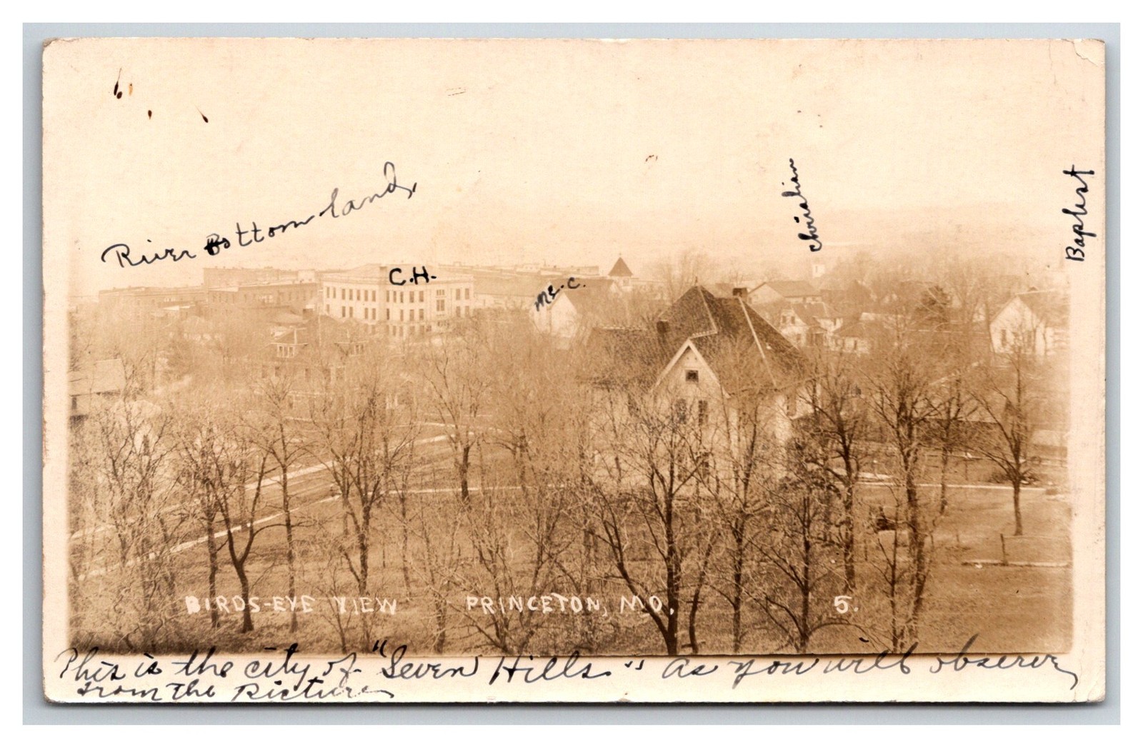 RPPC ~ Princeton Mo ~ Bird\'s Eye View Missouri