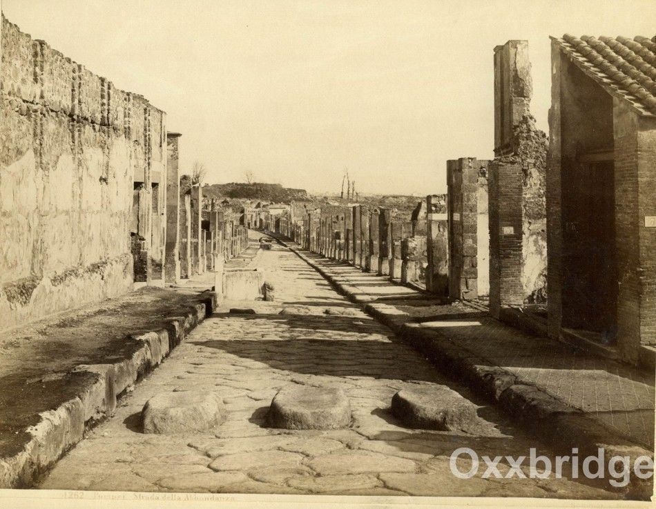 ALBUMEN PHOTO Pompeii Ruins Street Antiquities 1880 ORIGINAL Antique ALBUMEN PHOTO Pompeii Ruins Street Antiquities 1880 ORIGINAL Antique