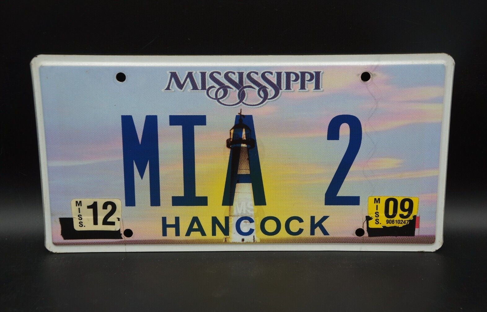 2009 MISSISSIPPI Lighthouse Vanity License Plate - MIA 2 2009 MISSISSIPPI Lighthouse Vanity License Plate - MIA 2