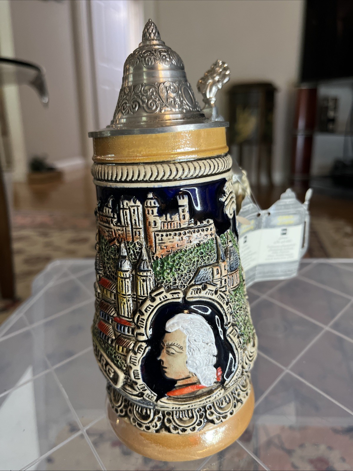 Vintage KING Salzburg Mozart Stein Edition A4889 97% Pewter COA Oktoberfest