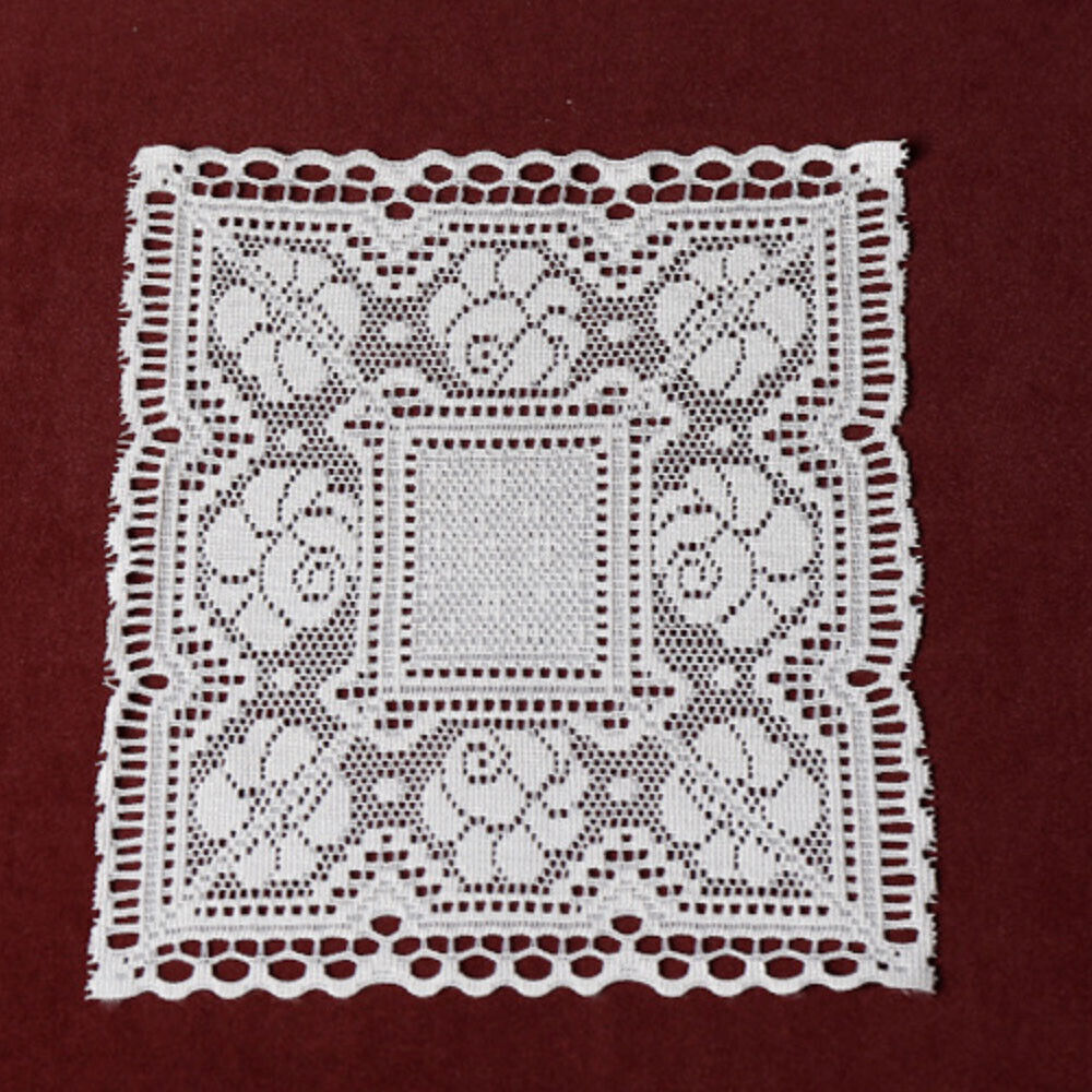4Pcs/Lot White Vintage Embroidered Lace Doilies Square Table Mat Flower Doily 8\