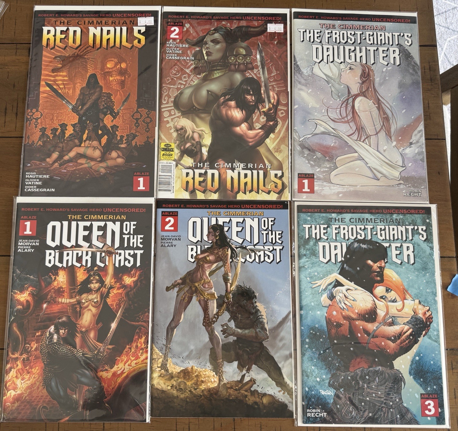Ablaze Conan lot of 6: Red Nails; Frost Giant’s Daughter; Queen of Black Coast