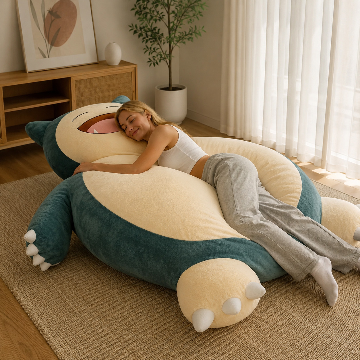 200cm Huge Pokemon Snorlax Anime Plush Toys Big Pokémon Plushie Beanbag