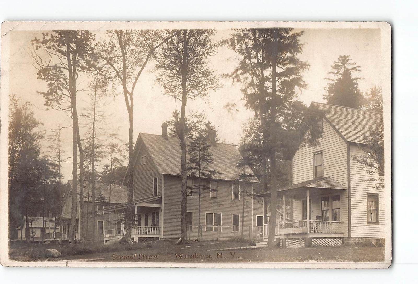 Wanakena New York NY RPPC Real Photo 1915-1930 Second Street Residences