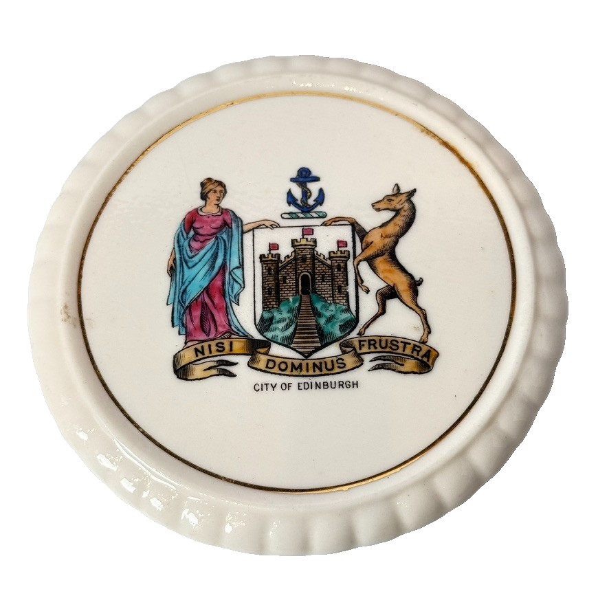 EDINBURGH SCOTLAND COAT OF ARMS Souvenir ANTIQUE CHINA TRINKET DISH