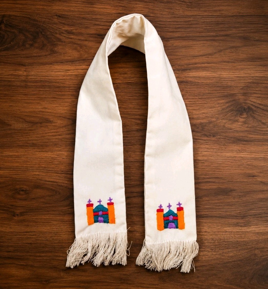 Vintage Lutheran Embroidered Liturgical Stole Sash Church Textile