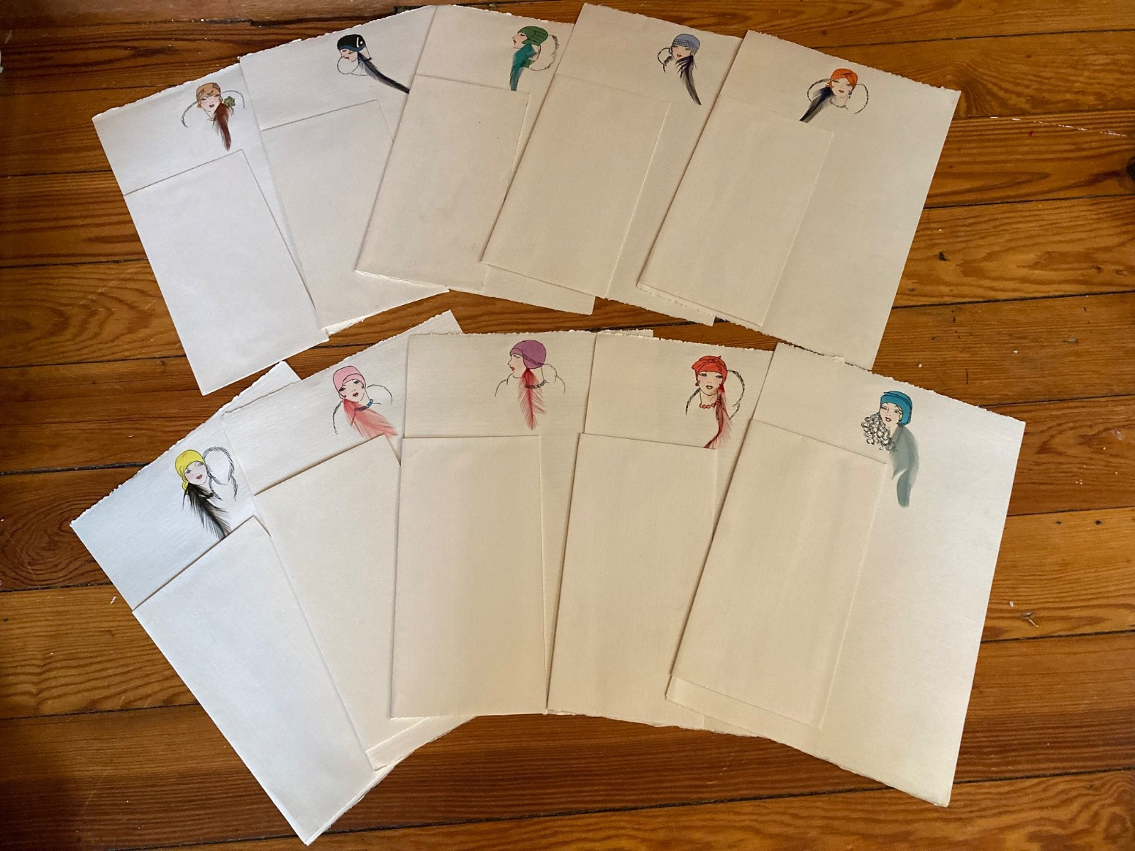 Vintage Art Deco Fashionista Personality Paper by Jean Stationery Set