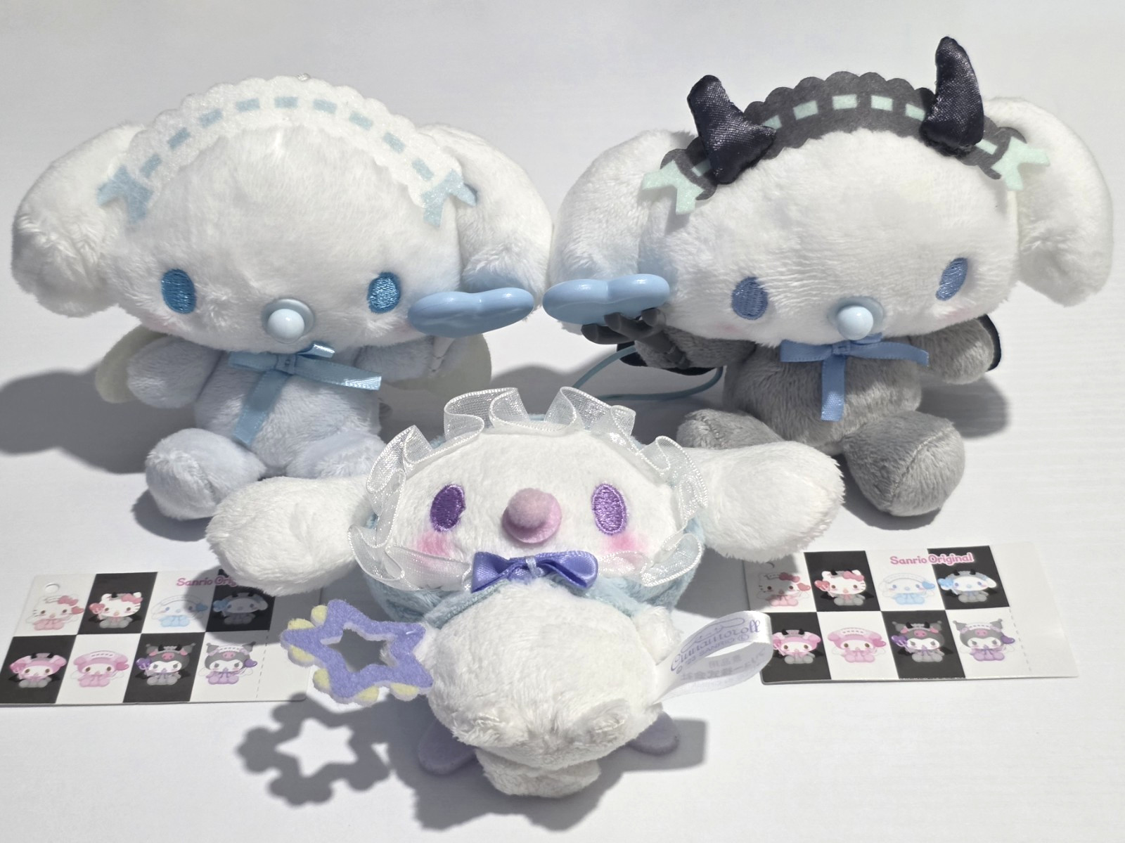 Lot of 3 Sanrio Cinnamoroll Plush - Baby Angel, Baby Devil, Sugar Party Baby