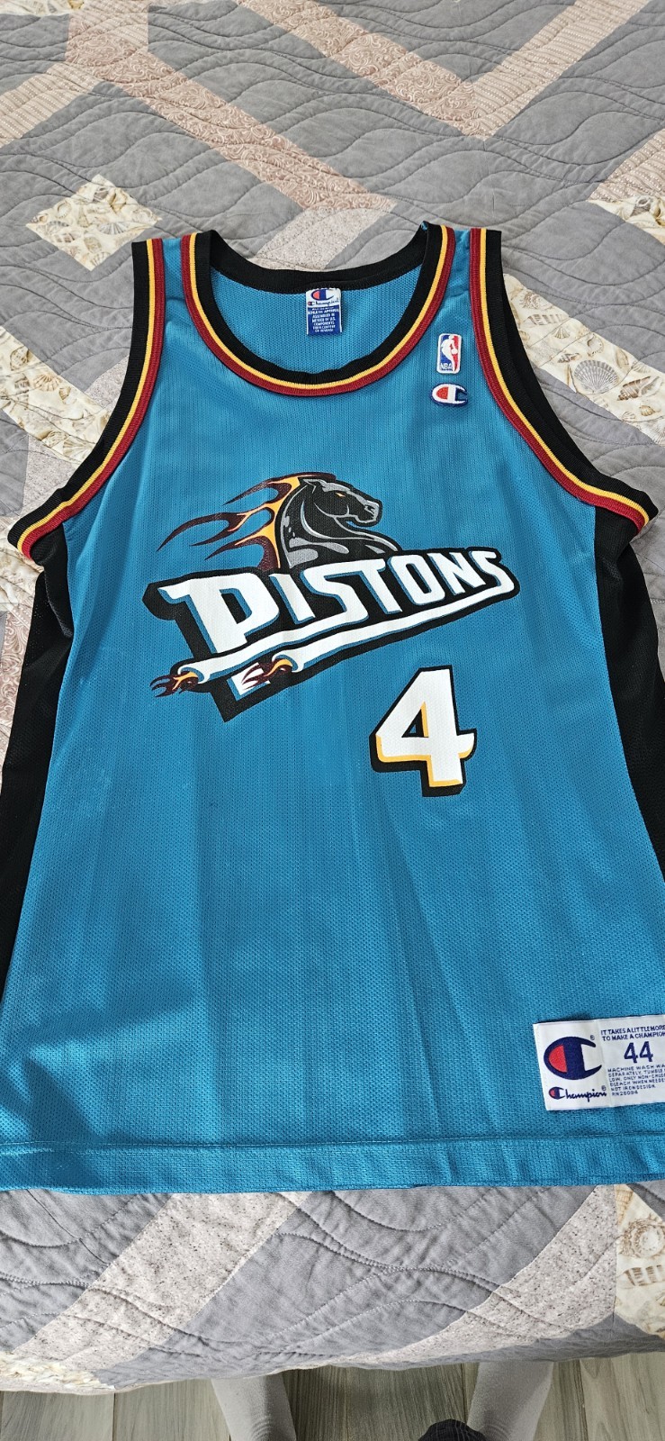Vintage Champion NBA Joe Dumars #4 Detroit Pistons Basketball Jersey Sz 44 Teal Vintage Champion NBA Joe Dumars #4 Detroit Pistons Basketball Jersey Sz 44 Teal