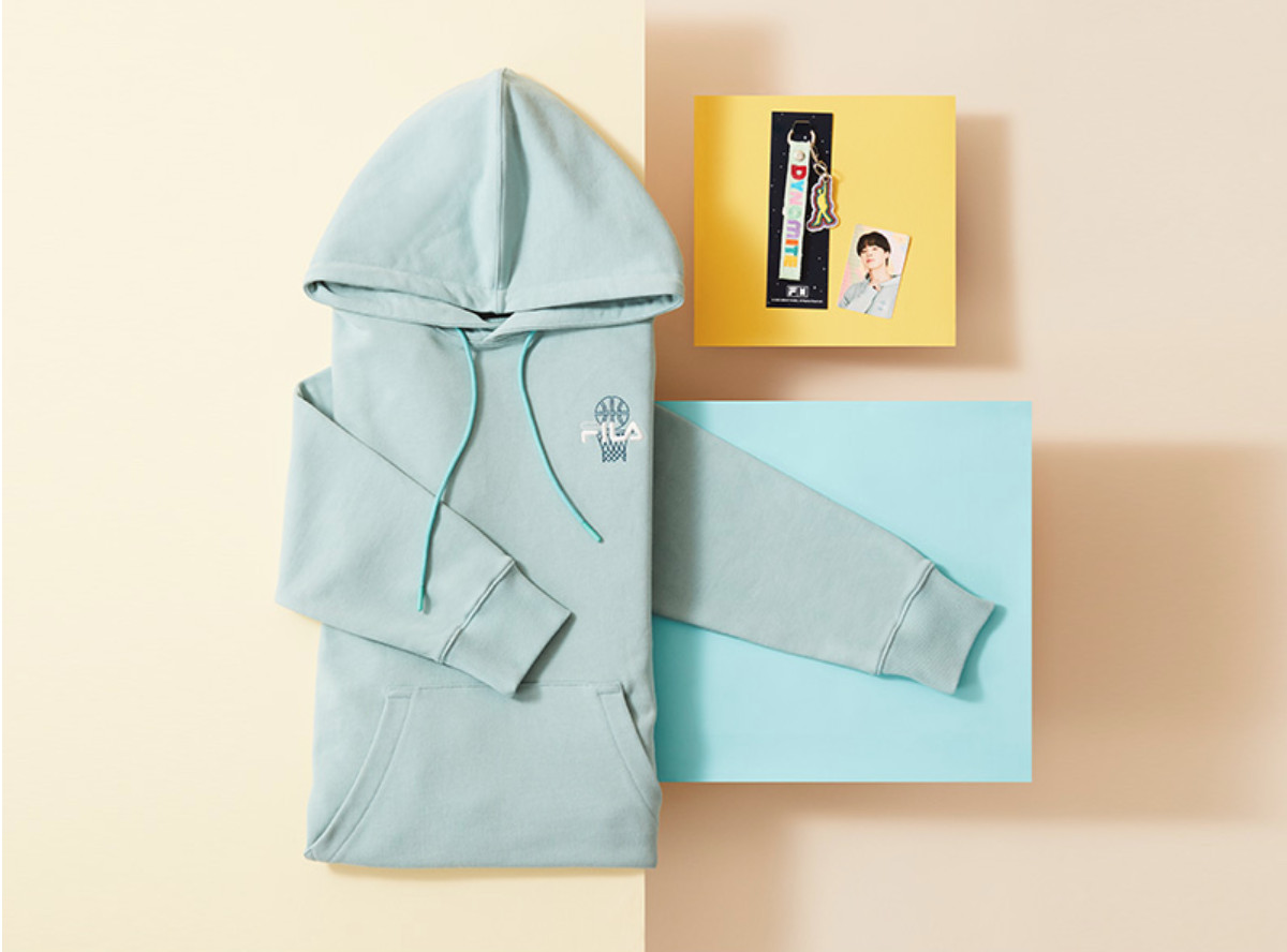 BTS x FILA Dynamite Collection JIMIN Hoodie Set + Keyring + Photocard