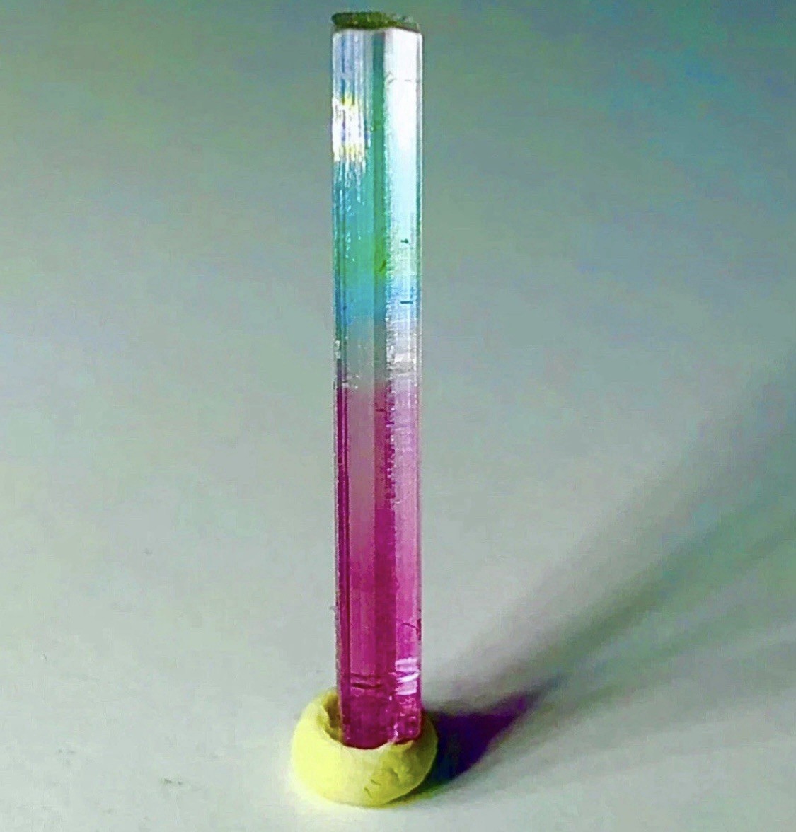 Rare Raw Cruzeiro Mine of Minas Gerais Brazil Green Cap Pink Tourmaline Crystal