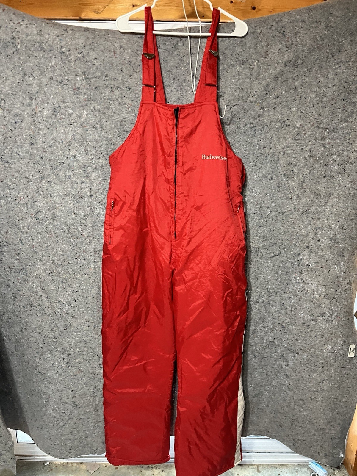 VINTAGE BUDWEISER insulated bibs men’s size extra large