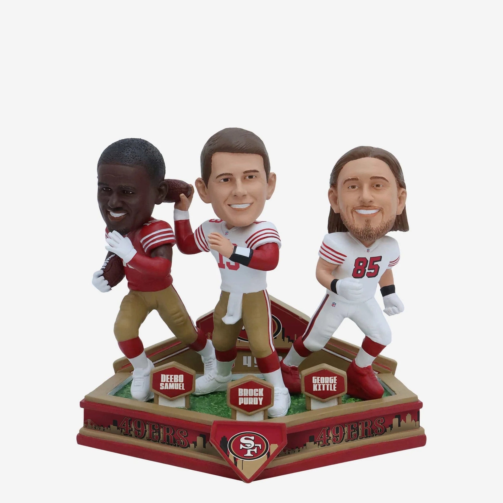 Brock Purdy Debo Samuel George Kittle San Francisco 49ers Triple Bobblehead Brock Purdy Debo Samuel George Kittle San Francisco 49ers Triple Bobblehead