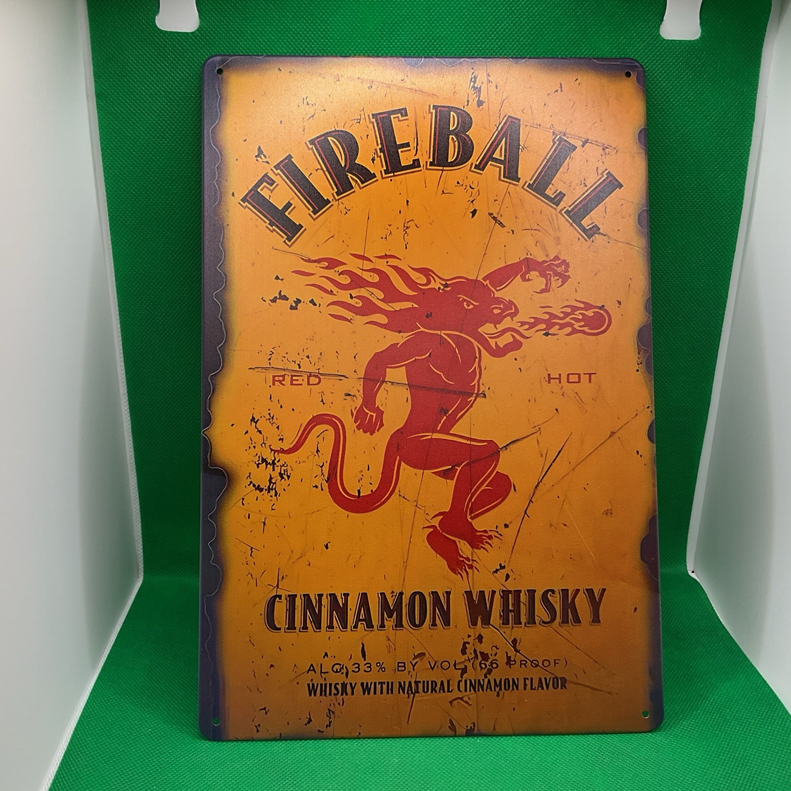 Fireball Cinnamon Whiskey-Metal Sign for Bar/Man Cave/Garage/Game Room