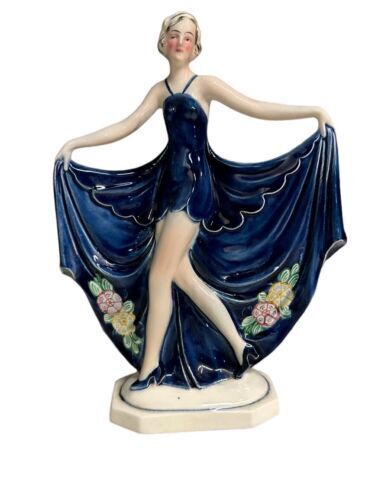 Vintage 1920\'s-30\'s Deco German made Katzhutte Porcelain Dancer Figuri