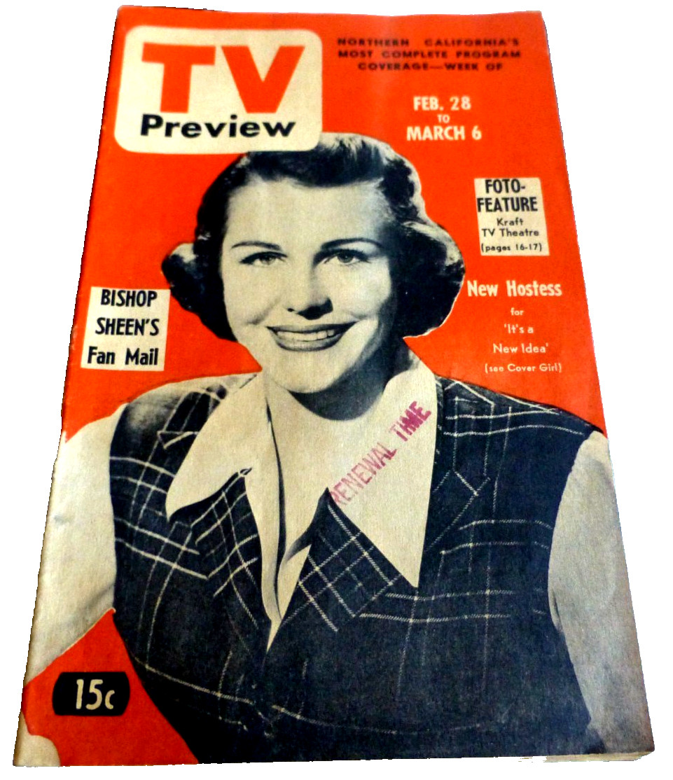 VINTAGE MAGAZINE TV PREVIEW KRON TV4 KPIX5 KGO TV7 Feb 28 1953 SF BAY AREA MAP VINTAGE MAGAZINE TV PREVIEW KRON TV4 KPIX5 KGO TV7 Feb 28 1953 SF BAY AREA MAP