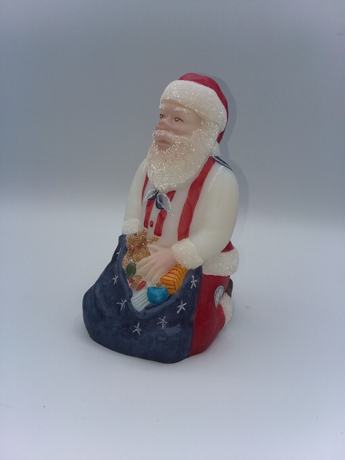 Vtg. Fenton 2000 Santa Claus Hand Painted Red, White And Blue USA Patriotic #33