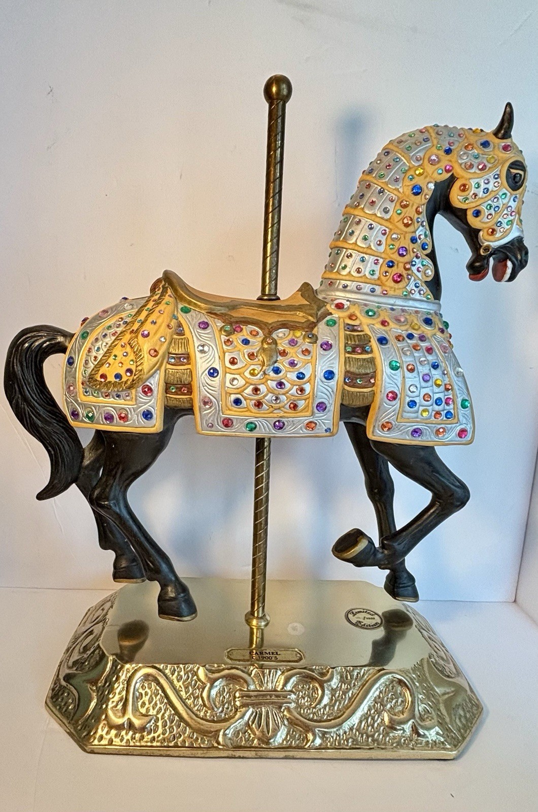 Vintage Charles Carmel C–1900S Jeweled Carousel Horse Statue Ltd Ed 561/1500 16”