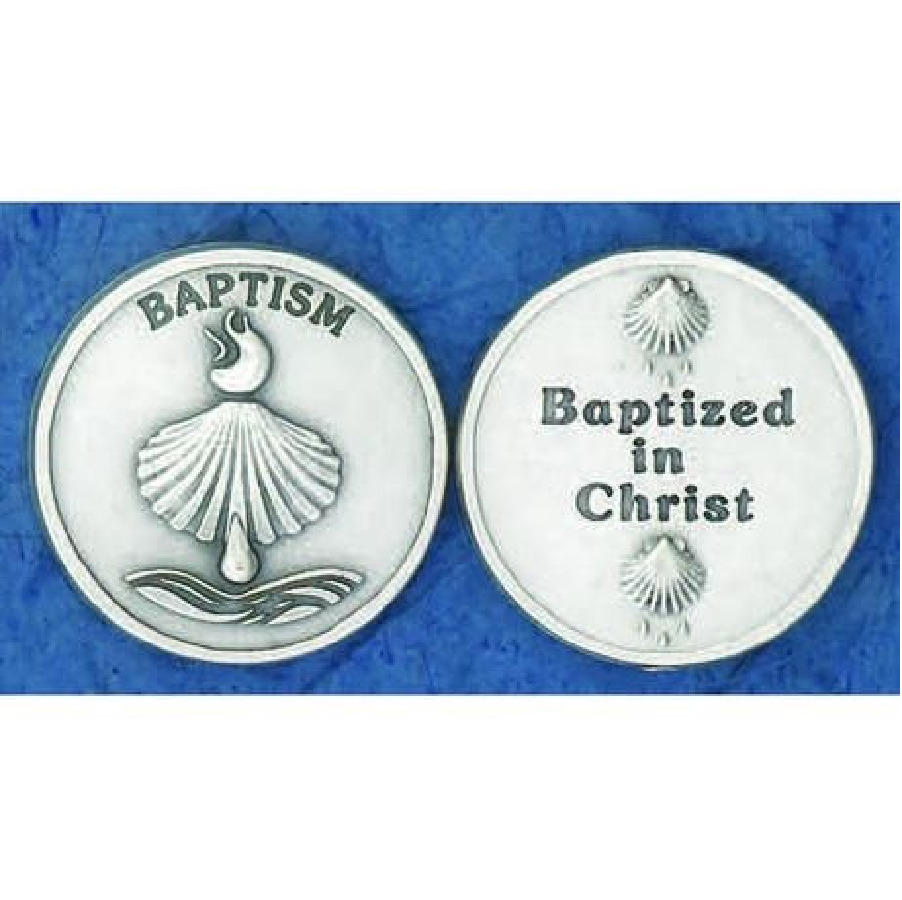 Baptism - Baptized in Christ - Silver Toned Pocket Tokens