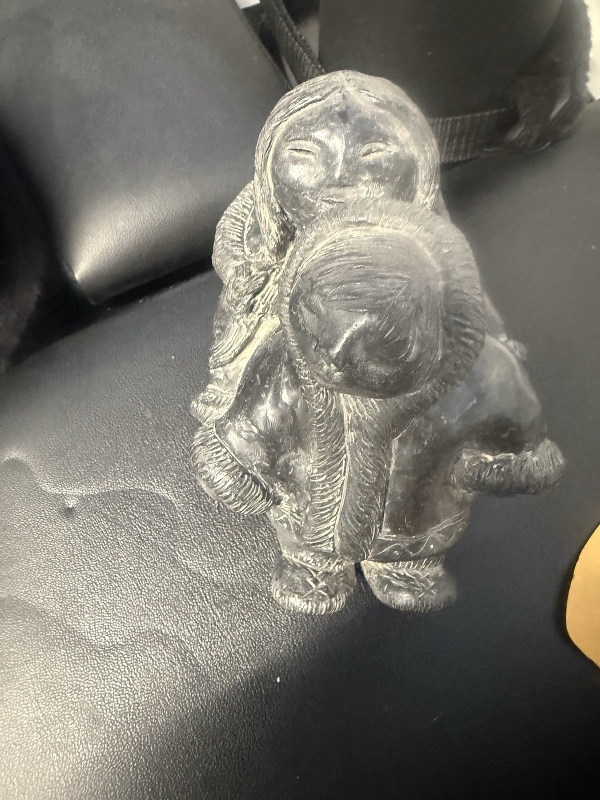 Vtg Early Sticker CANADA ESKIMO ART Carved Soapstone Vtg Early Sticker CANADA ESKIMO ART Carved Soapstone