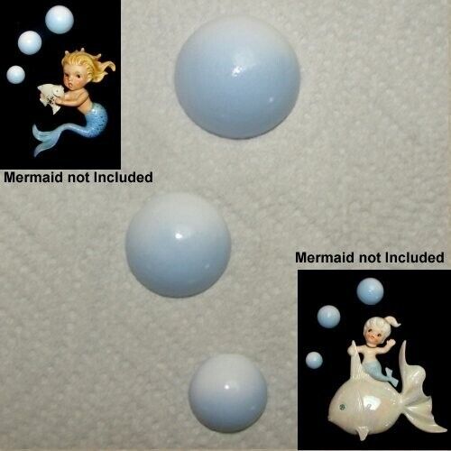 BLUE SHADED BUBBLE Wall Plaques for NORCREST mermaids - vintage & retro bath