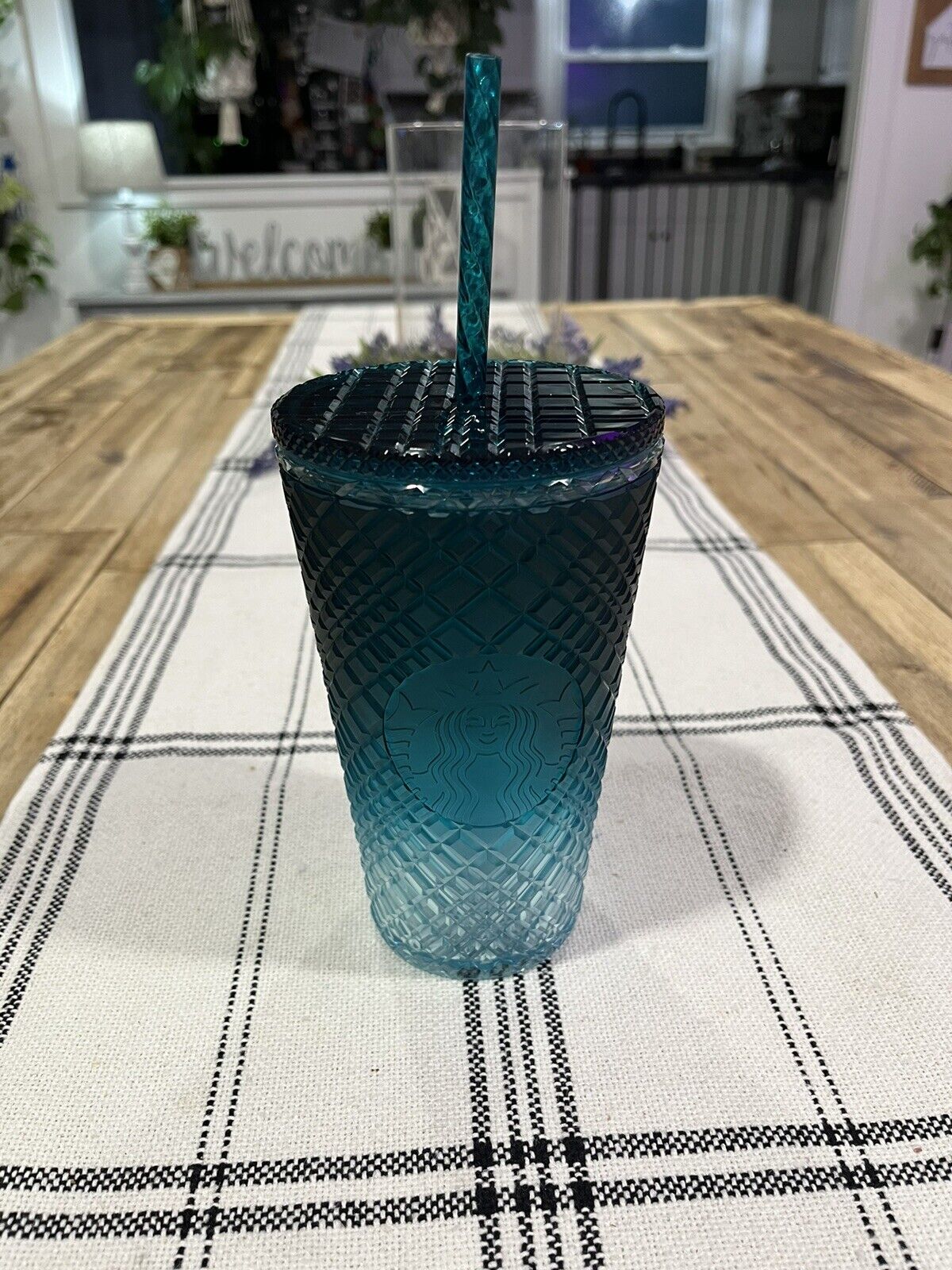 Starbucks 2021 Spring Jeweled Teal Green Blue Gradient Ombre 16 oz Tumbler