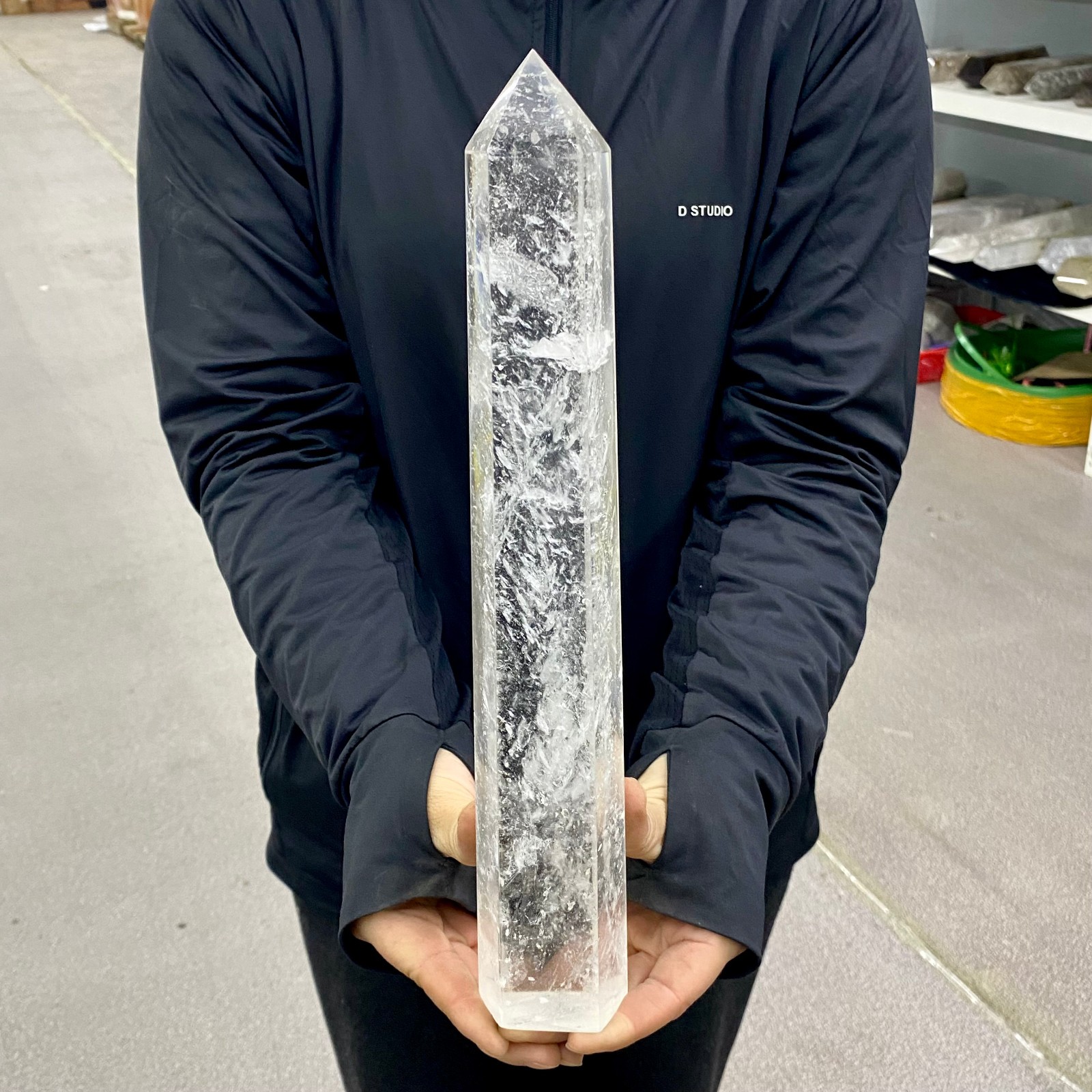 2.79LB Natural Clear Crystal Obelisk Quartz Energy Tower Point Reiki Healing Gem