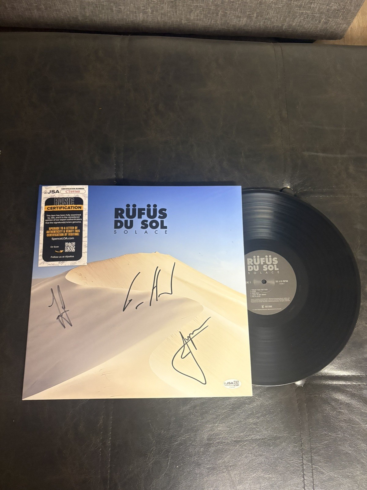 RUFUS DU SOL SIGNED AUTOGRAPHED SOLACE VINYL RECORD COMPLETED JSA COA RARE 