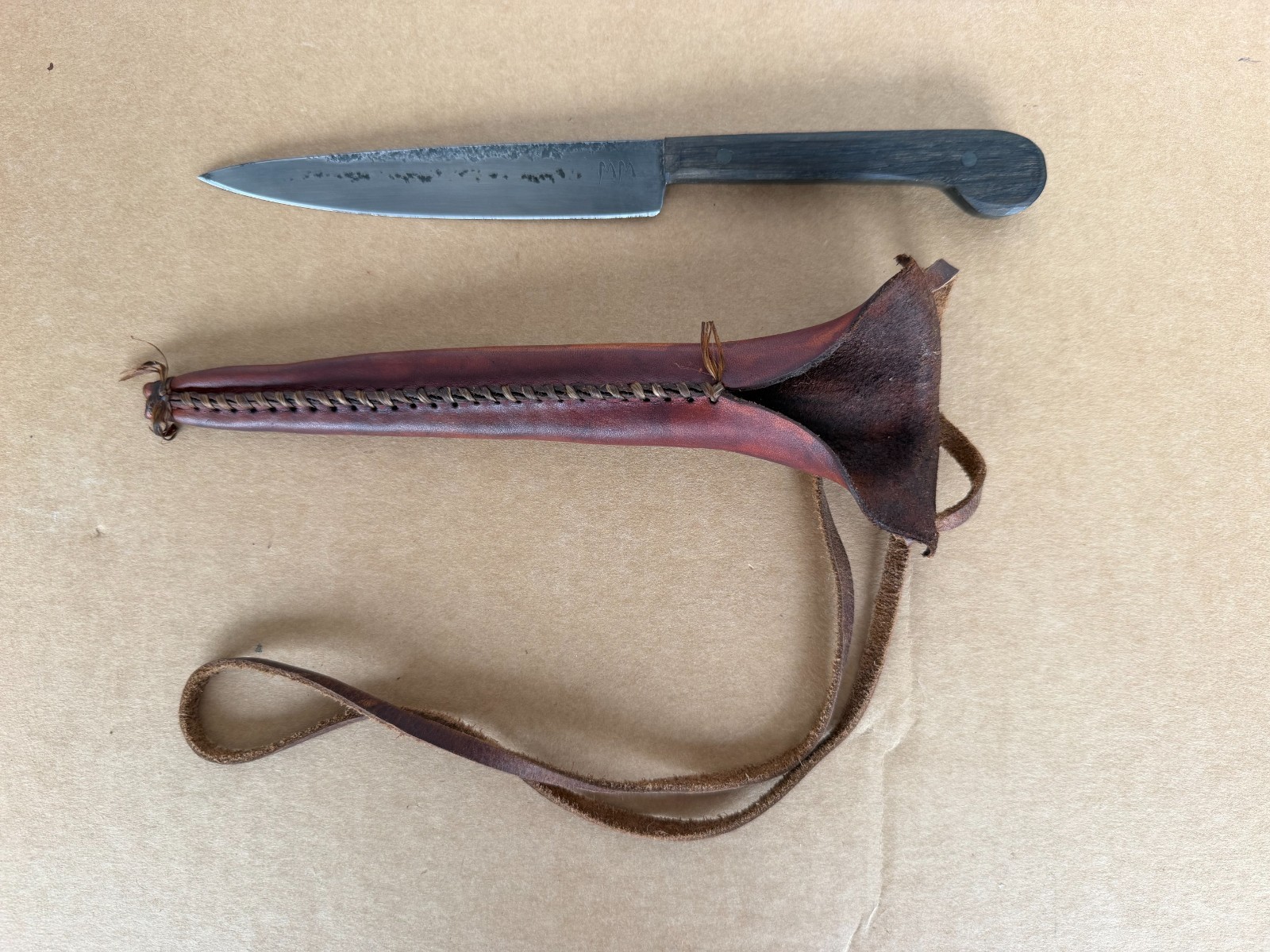 18th Century Style Trade Knife by Mark McCoun – 6,000 Year Old Bog Oak Handle