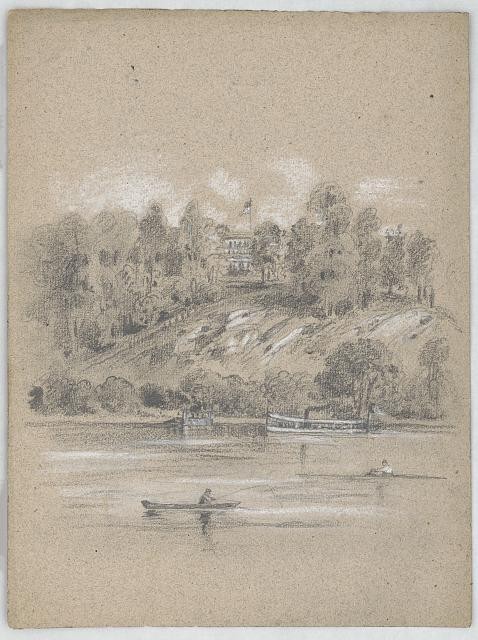 Philadelphia PA Schuylkill River Lemon Hill Mansion Steam Ferry ca 1856