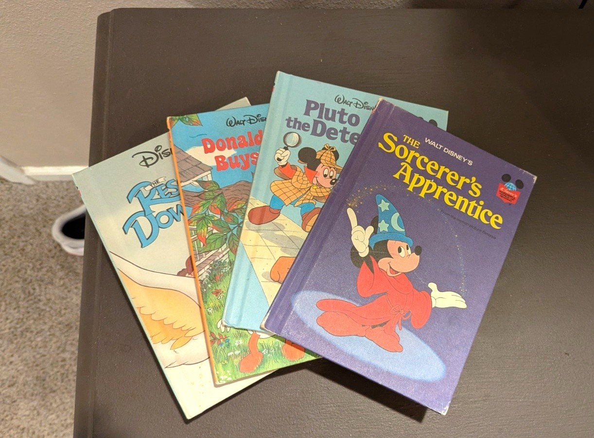 Vintage Walt Disney Wonderful World of Reading Books Lot Mickey Donald Pluto