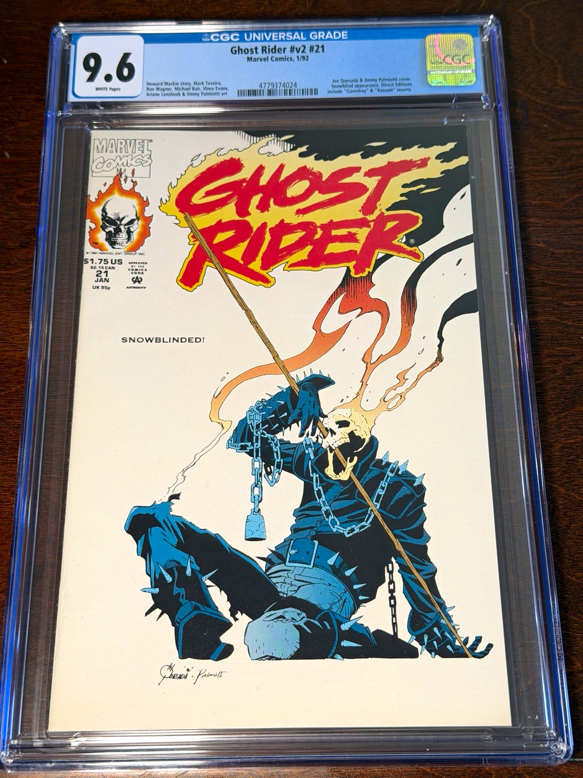 FREE SHIPPING Marvel Ghost Rider #21 (1992) CGC 9.6 Near Mint+ White Pages