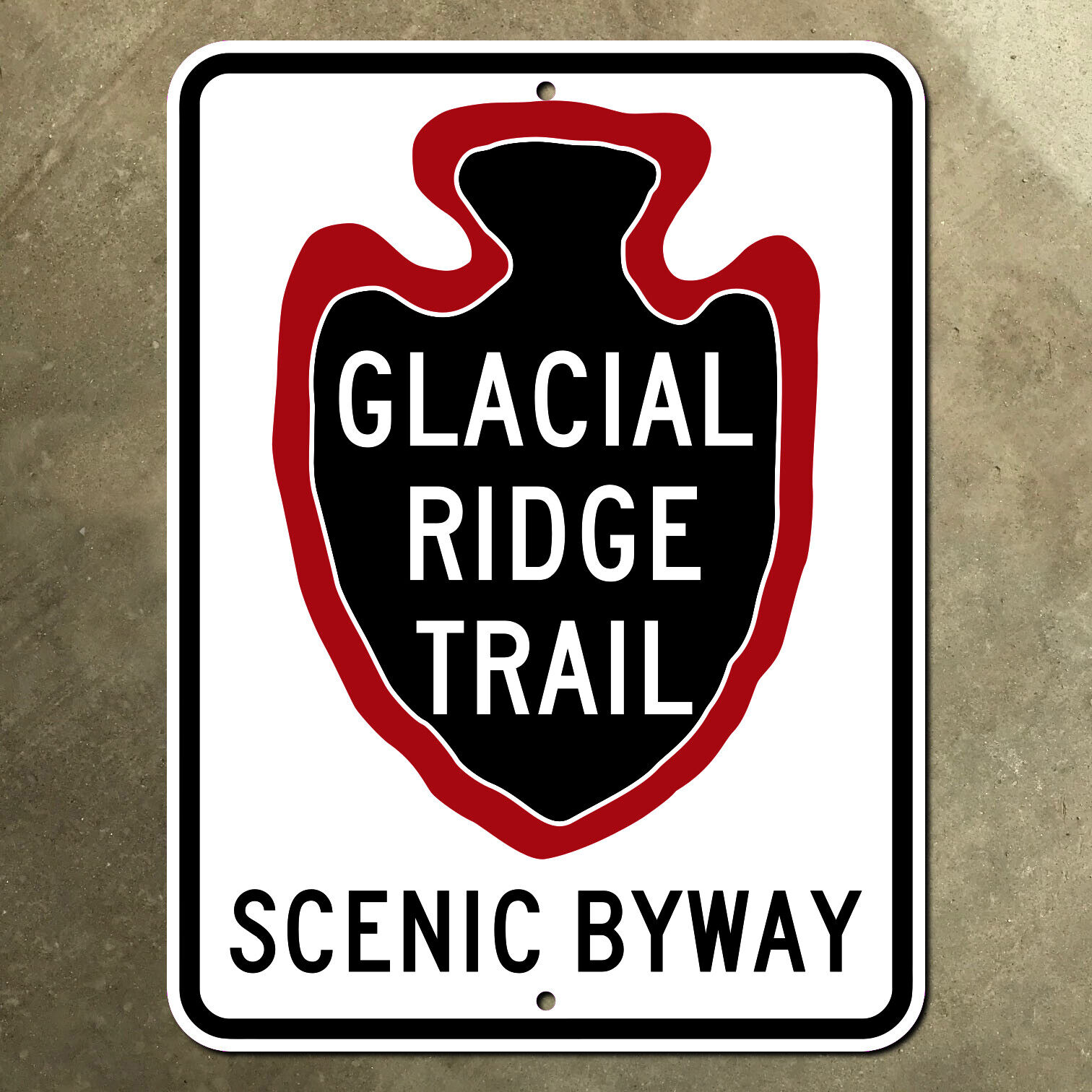 Minnesota Glacial Ridge Trail route marker highway road sign 1990s scenic 18x24